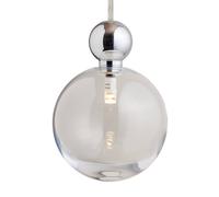 EBB & FLOW Uva L hanging light, ball silver, clear