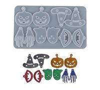 EBbels 5 Pairs Halloween Earring Moulds, Silicone Earring Pendant Resin Molds, Halloween Decoration Casting Molds Earring Hook for Women Girl Handmade Gift DIY Craft (2)
