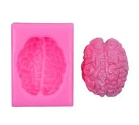 EBbels Brain Candle Silicone Mould, Simulation Human Organ Silicone Moulds, 3D Brain Fondant Cake Mould, DIY Halloween Organ Silicone Mould for DIY Chocolate, Candy, Jelly