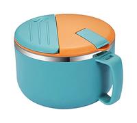 EBbels Instant Noodle Bowls, 1300ml Stainless Steel Ramen Bowl, Double Insulated Sealed Pasta Bowl with Handle and Lid, Kitchen Mixing Bowl for Instant Pasta, Bento, Lunch (Green)