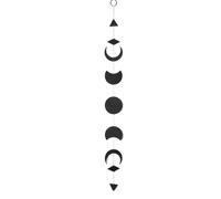 EBbels Moon Phases Boho Decor, Wooden Star Sun Wall Hanging with Metal Chains, Yoga & Meditation Wall Pendant, Housewarming Gift