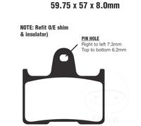 EBC Brake Pad Semi-Sinterer V rear 1 Fit Kawasaki ZX-7RR 750 Ninja 1996-1999