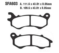 EBC Brake Pads Sintered SFA603HH Fits Honda SH 125 2014-2018