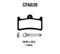 EBC CFA639R Red Soft Compound Pads for Hope Tech Evo V4, Trickstuff Maxima