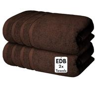EBD 2X Large Jumbo Bath Towels 100% Pure Cotton Super Soft Fast Absorbent Big Bathroom Towels 500-GSM Premium Quality 75 x 150 cm (Chocolate Brown)