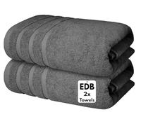 EBD 2X Large Jumbo Bath Towels 100% Pure Cotton Super Soft Fast Absorbent Big Bathroom Towels 500-GSM Premium Quality 75 x 150 cm (charcoal grey)