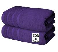 EBD 2X Large Jumbo Bath Towels 100% Pure Cotton Super Soft Fast Absorbent Big Bathroom Towels 500-GSM Premium Quality 75 x 150 cm (Purple)