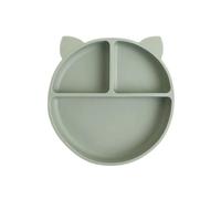 ebebek baby plus | Cat Shaped Silicone Suction Plate for Babies | 3-Section Divided Plate | Strong Suction Base | Non-Slip BPA-Free | Weaning & Toddler Feeding | Microwave & Fridge Safe