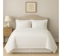 eBeddy Linens Egyptian Cotton Super King Plus 120x120 Size White Duvet Cover Set with Zipper Closer & 7 Corner Ties Soft Cozy 1 Comforter Cover and 2 Pillow Shams Durable Stitch, White Solid