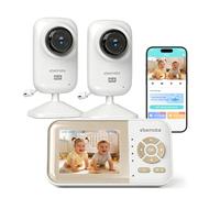 ebemate Update Freedom Wi-Fi Baby Monitor with 2 Camera, 2.8" LCD Screen Video & Audio with 4 x Zoom Mode & 720P HD Camera, 2-Way Talk Cam with Intelligent Review & Growth Album,1200FT EBE28Plus-2