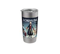 Ebeneezer Scrooge and Tiny Tim Book Cover Illustration Stainless Steel Insulated Tumbler