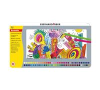 Eberhard Faber 514872 Colouring Pencils in 72 Colours, Hexagonal Shape, in Metal Case, for Painting, Illustrating and Drawing