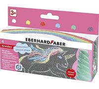 Eberhard Faber 526560 Street Chalk Glitter Unicorn, 6 Bright Colours Street Painting Chalk with Glitter Effect