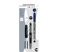 EBERHARD FABER 551002 NXT-Pen Writing Set with Fountain Pen, Ink Killer and Ink Cartridges Grey/Black