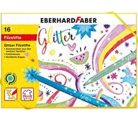 Eberhard Faber 551016 Glitter Felt Tip Pen Set, 16 Colouring Pens with Basic and Pastel Colours