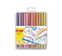 Eberhard Faber 551024 Glitter Felt Tip Pen Set, 24 Colouring Pens with Basic and Pastel Colours