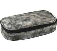 Eberhard Faber 577417 Jumbo Pencil Case Black/Silver Large Pencil Case for School and Office with Pen Loops and Zip Compartment