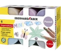 Eberhard Faber 578604 - Finger Paint Set for Children with 6 Pastel Colours, Each Approx. 40 ml, Easy to Mix and Quick Drying for Creative Painting