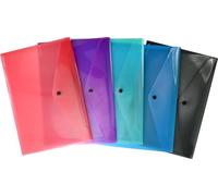 EBERHARD FABER 579991 Document Folder DIN A4, 5 Plastic Portfolders, Transparent Drawing Folder