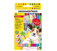Eberhard Faber Colori 20 Felt Tip Pens Set, Multicolored, HB, Ambidextrous, Click-Off Cap, Water-Based Ink, Not Water Resistant, Multicolor, Multipurpose, Drawing, Painting, Colouring