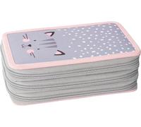 Eberhard Faber Triple Decker 577474 Pencil Case with 36 Writing Utensils Cat with 3 Zips