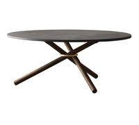 Eberhart - Bertha Coffee Table 90 cm, Dark Concrete / Dark Oak - Dark Oak