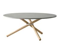 Eberhart - Bertha Coffee Table 90 cm, Light Concrete / Light Oak - Light Oak