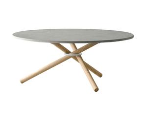 Eberhart - Bertha Coffee Table 90 cm, Light Concrete / Light Oak - Light Oak