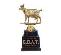 EBERiX POKALE G.O.A.T. Trophy - Greatest of All Time *Black Edition* - 17.5 cm - Fun Award with Engraving, Weighted Plastic Base - Funny Trophy for Sports, Office, Events & MVP's