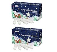 Ebersbacher Kerzenfabrik GmbH EWA room box candles, Pyramid candles white for Advent and Christmas Pyramid, 100 pieces.