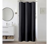 Ebesto Black Stall Shower Curtain 36 x 72 Inch, Textured Soft Fabric Waffle Narrow Size Modern Shower Small Curtain for Bathroom Hotel, Machine Washable, Water Resistant, 36Wx72L Inches