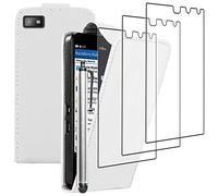 ebestStar - compatible with BlackBerry Z10 Case Slim Protective PU Leather Cover, Shock proof Full protection + Stylus +3 Films, White [Phone: 130 x 65.6 x 9mm, 4.2'']