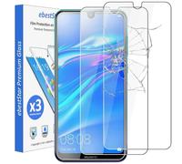 ebestStar - compatible with Huawei Y7 2019 Screen Protector Y7 Prime/Pro Premium Tempered Glass [x3 Pack] Shatterproof, 9H 3D Bubble Free [Y7 2019: 158.9 x 76.9 x 8.1mm, 6.26'']