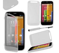 ebestStar - compatible with Motorola Moto G Case XT1032 [Soft Silicone] Wallet Cover, Shock Absorption full flexible protector + Mini Stylus, Transparent [Phone: 129.9 x 65.9 x 11.6mm, 4.5'']