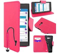 ebestStar - compatible with Nokia Lumia 735 Case Lumia 730 dual Wallet Case PU Leather Flip Cover with Card Slot Holder + Mini Stylus, Pink [Phone: 134.7 x 68.5 x 8.9mm, 4.7'']
