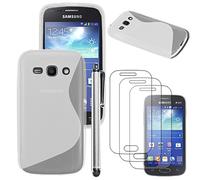 ebestStar - compatible with Samsung Galaxy Ace 3 Case GT-S7270, S7272, S7275 Thin S-line Cover Soft Flexible Silicone Gel, Anti-Shock + Stylus + 3 Films, Transparent [Phone: 121.2x62.7x9.8mm 4.0"]