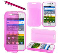 ebestStar - compatible with Samsung Galaxy Ace Case S5839i, S5830, S5830i [Soft Silicone] Wallet Cover, Shock Absorption full flexible protector + Stylus, Pink [Phone: 112.4 x 59.9 x 11.5mm, 3.5'']