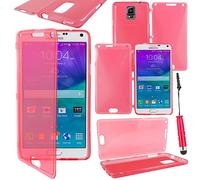 ebestStar - compatible with Samsung Galaxy Note 4 Case N910F [Soft Silicone] Wallet Cover, Shock Absorption full flexible protector + Mini Stylus, Red [Phone: 153.5 x 78.6 x 8.5mm, 5.7'']