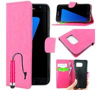 ebestStar - compatible with Samsung Galaxy S7 edge Case SM-G935F G935 Wallet Case PU Leather Flip Cover with Card Slot Holder + Mini Stylus, Pink [Phone: 150.9 x 72.6 x 7.7mm, 5.5'']