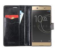 ebestStar - compatible with Sony Xperia XA1 Ultra Case XA1 Ultra/Dual (2017) Wallet Case PU Leather Flip Cover with Card Slot Holder, Black [Phone: 165 x 79 x 8.1mm, 6.0'']