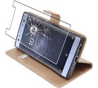 ebestStar - compatible with Sony Xperia XA2 Ultra Case XA2 Ultra/Dual (2018) Wallet Case PU Leather Flip Cover with Card Slot Holder, Gold +Tempered Glass [Phone: 163 x 80 x 9.5mm, 6.0'']