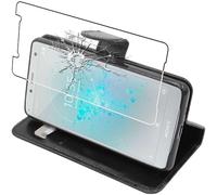 ebestStar - compatible with Sony Xperia XZ2 Compact Case Wallet Case PU Leather Flip Cover with Card Slot Holder, Black + Tempered Glass Screen Protector [Phone: 135 x 65 x 12.1mm, 5.0'']