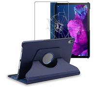 ebestStar - for Lenovo Tab P11 Case P11 Plus, Cover 360 Rotating Protection, PU Leather, Dark Blue + Glass Screen Protector