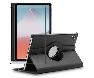 ebestStar - for Oppo Pad Air Case, Cover 360 Rotating Protection, PU Leather, Black + Glass Screen Protector