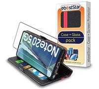 ebestStar - for Samsung Galaxy Note20 Wallet Case (4G, 5G), Magnetic Flip Cover Protection, PU Leather Card Holder, Black/Red + Glass Screen Protector