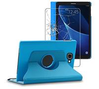 ebestStar - for Samsung Galaxy Tab A6 Case Tab A 10.1 (2018, 2016) T580 T585, Cover 360 Rotating Protection, PU Leather, Blue + Glass Screen Protector