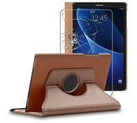 ebestStar - for Samsung Galaxy Tab A6 Case Tab A 10.1 (2018, 2016) T580 T585, Cover 360 Rotating Protection, PU Leather, Gold + Glass Screen Protector