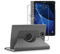ebestStar - for Samsung Galaxy Tab A6 Case Tab A 10.1 (2018, 2016) T580 T585, Cover 360 Rotating Protection, PU Leather, Grey + Glass Screen Protector