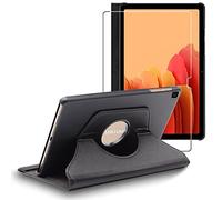 ebestStar - for Samsung Galaxy Tab A7 10.4 Case T505 (2022, 2020), Cover 360 Rotating Protection, PU Leather, Black + Glass Screen Protector