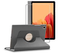 ebestStar - for Samsung Galaxy Tab A7 10.4 Case T505 (2022, 2020), Cover 360 Rotating Protection, PU Leather, Grey + Glass Screen Protector